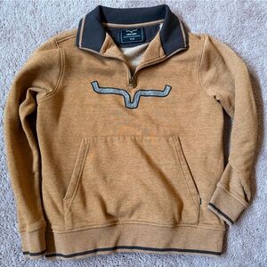 Kimes Ranch Tan Zip-Up Sweater with Black Trim